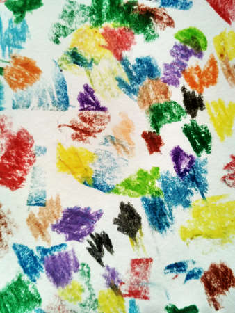 Abstract Artistic Artwork. Light Colors Brush Stroke Canvas. Colorful Abstract Graphic Drawing. Colorful Paint Texture. Grunge Graffiti Doodle Drawing.の写真素材