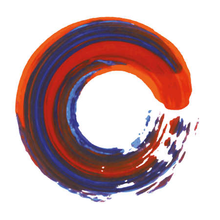 Enso symbol vector design. Red brush stroke round shape. Grunge stroke circle. Enso zen symbolic...