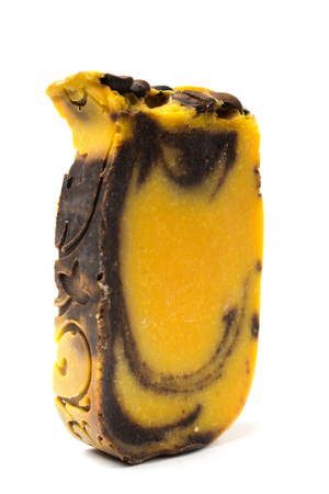 fragrant handmade soap with orange and coffeeの写真素材