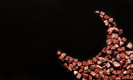 rosso levante, red marble on black backgroundの写真素材