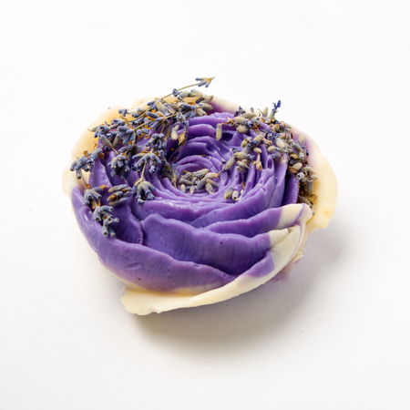 handmade soap as roses, dried flowers, aromatherapy, spaの写真素材