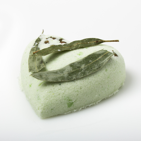 eucalyptus bath bomb on a white backgroundの写真素材