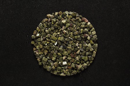 frame with natural stone on a black