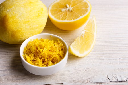 Lemon and juice on a white background.の写真素材