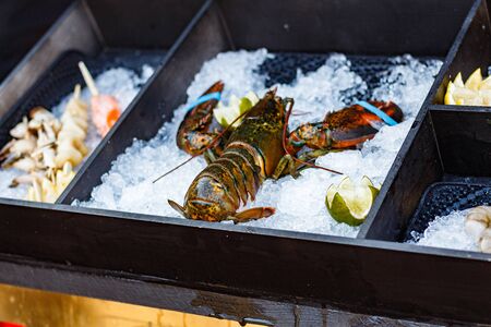 lobster at the counter of the street food festival.の写真素材