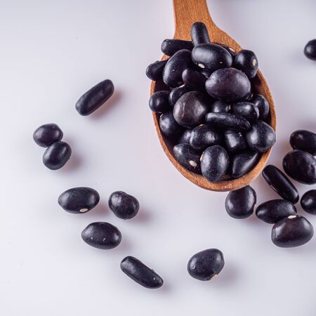 fresh organic natural beans on a white background.