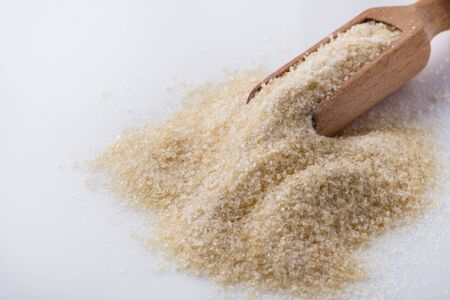 natural animal gelatin on white acrylic background.の写真素材