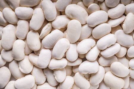 fresh organic natural beans on a white background.