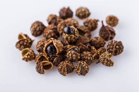 fragrant Sichuan pepper on white acrylic background.の写真素材