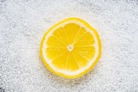 citric acid on a dark stone background.の写真素材