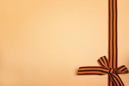 Background with st george ribbons and copy space. Defender of the Fatherland Day, Victory Day concept. の写真素材