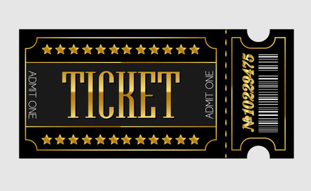 Vector golden stars ticketのイラスト素材