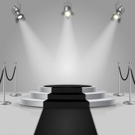 Stage with a spotlightの写真素材