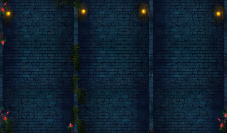 Fantasy background dark stone wallの写真素材
