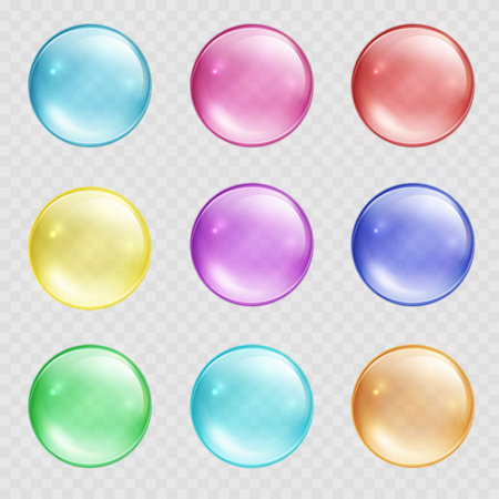 Set of colorful bubblesのイラスト素材
