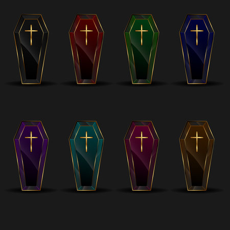 Set of coffinsのイラスト素材