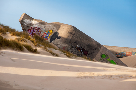 Bunker tagged on a beach in FRANCEのeditorial素材