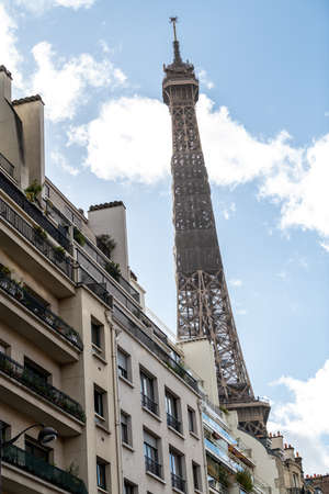 Paris, France - October 26, 2020: View on Eiffel Tower, Paris, France