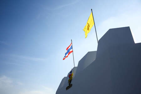 Temple Wall,Bangkok,Thailandの写真素材
