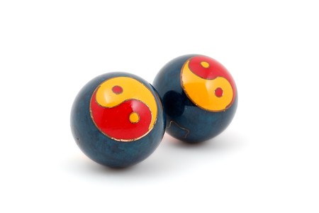 Baoding balls. Shallow depth of field.の写真素材