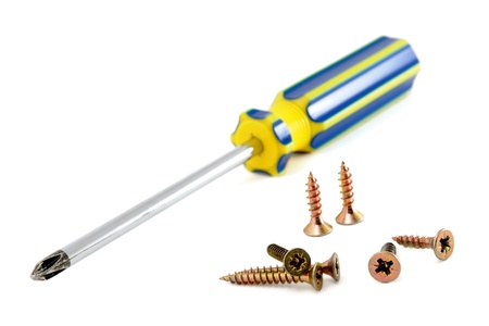 Screwdriver and screwsの写真素材