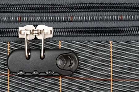Combination lock on suitcase