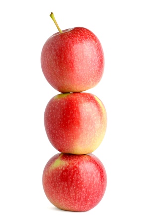 Pile of apples isolated on white backgroundの写真素材