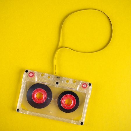 Old audio cassette with speech box