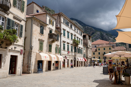 KOTOR, MONTENEGRO - JULY 14  Square of Arms on July 14, 2014 in Kotor, Montenegro  Kotor is town on coast of Montenegro and located on the Bay of Kotor  Boka Kotorska  のeditorial素材