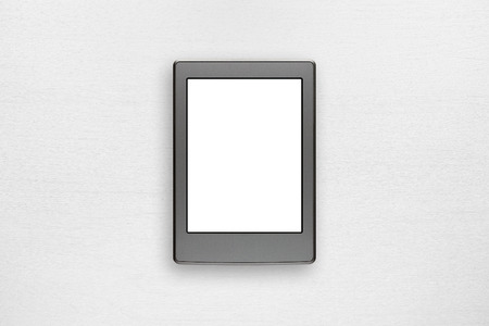 E-book mock-up on white tableの写真素材