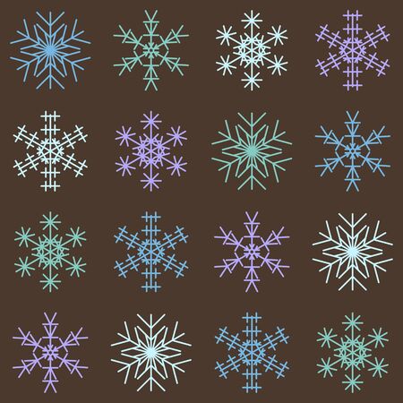 Cute Modern Christmas Snowflakes Regular Repeating Seamless Patternのイラスト素材