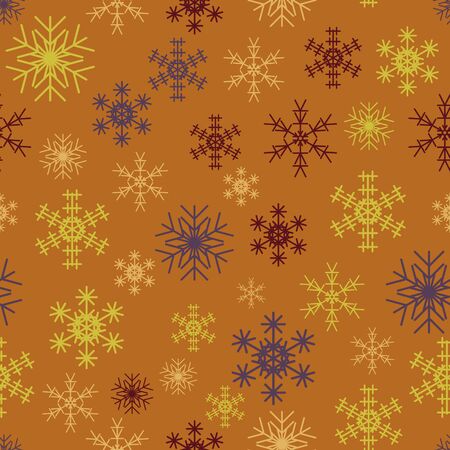 Cute Modern Christmas Snowflakes Repeating Seamless Patternのイラスト素材
