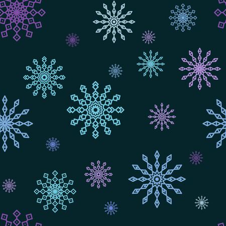 Cute Modern Christmas Snowflakes Regular Repeating Seamless Patternのイラスト素材