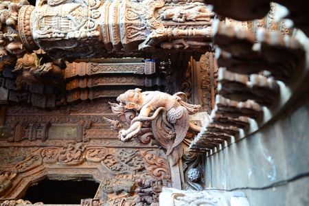 Wooden carved in Thailandのeditorial素材