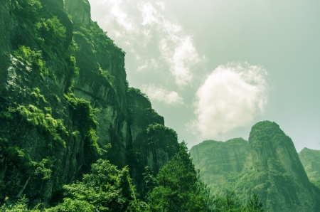 The steep mountain wallの写真素材