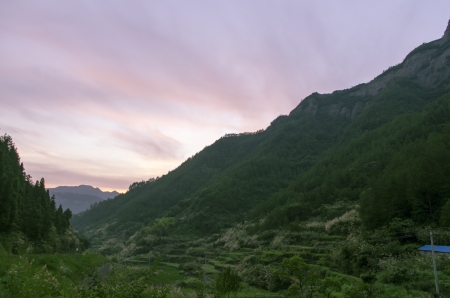 spring sunsetの写真素材
