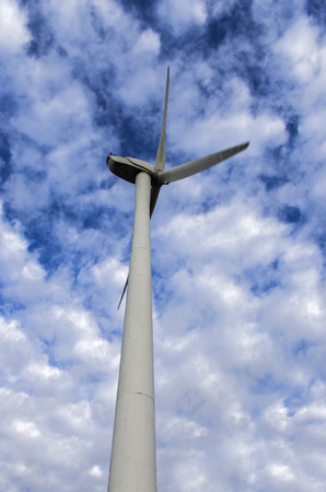 Wind turbine at sunriseの写真素材