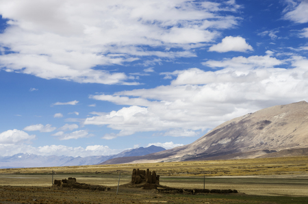 Mountain and grassland sceneryの写真素材