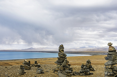 Mountain and lake sceneryの写真素材