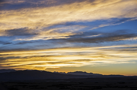 Sun Setting in a Smoky Western Skyの写真素材