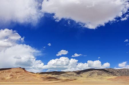 Dangerous mountain road at Ladakh India with view of scenic landscape and Himalayan mountain ranges.の写真素材