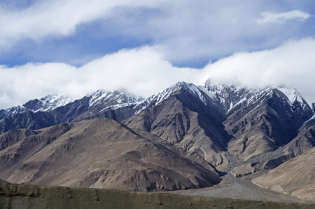 snow mountain at sunsetの写真素材
