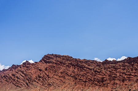 Dangerous mountain road at Ladakh India with view of scenic landscape and Himalayan mountain ranges.の写真素材