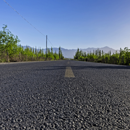 new asphalt road and skyの写真素材