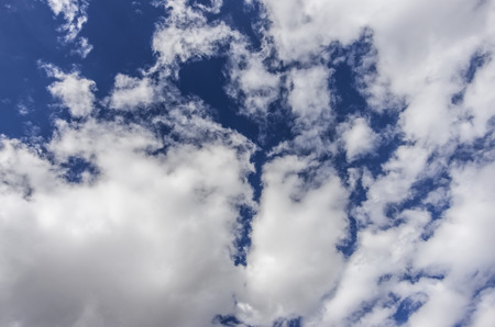 The vast blue sky and cloudsの写真素材
