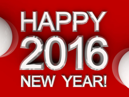 postcard - Happy New Year 2016 with white text