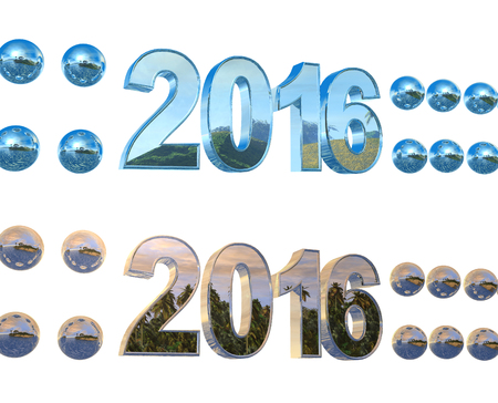 set text - Happy New Year 2016, isolated on white background
