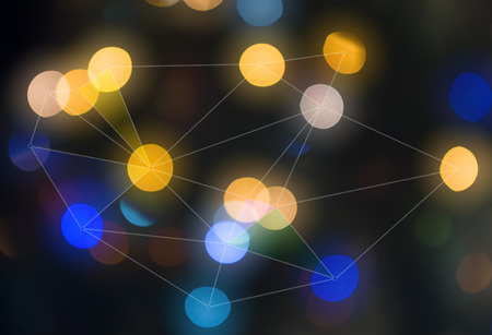 Abstract circular lights blurred bokeh holiday background of Christmas light