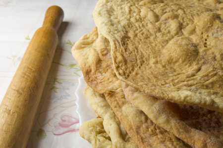 baked piece layers for to prepare big holiday cakeの写真素材