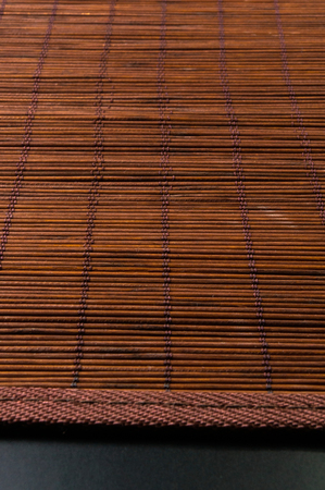 brown bamboo Mat - stand food, close-up, macroの写真素材